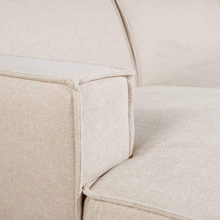 by fonQ  Bo Hoekbank met Chaise Longue Links - Linnen - Beige
