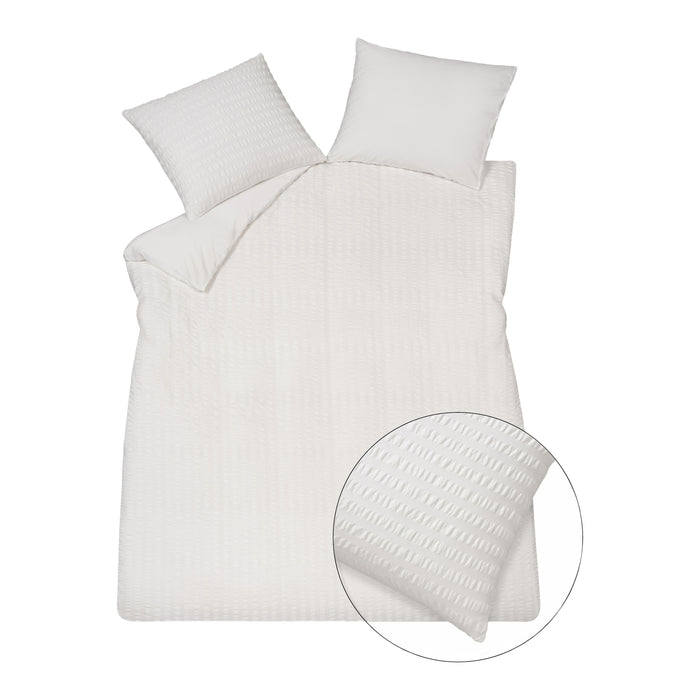 Vandyck Pure Dekbedovertrek Seersucker 200 x 200/220 cm - Wit