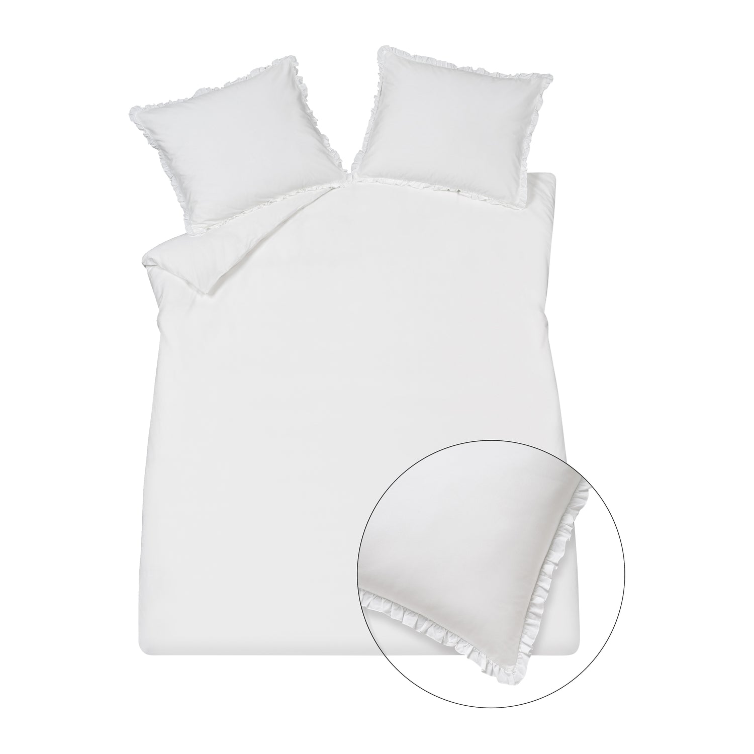 Vandyck Pure Ruffle Dekbedovertrek 240 x 200/220 cm - Wit