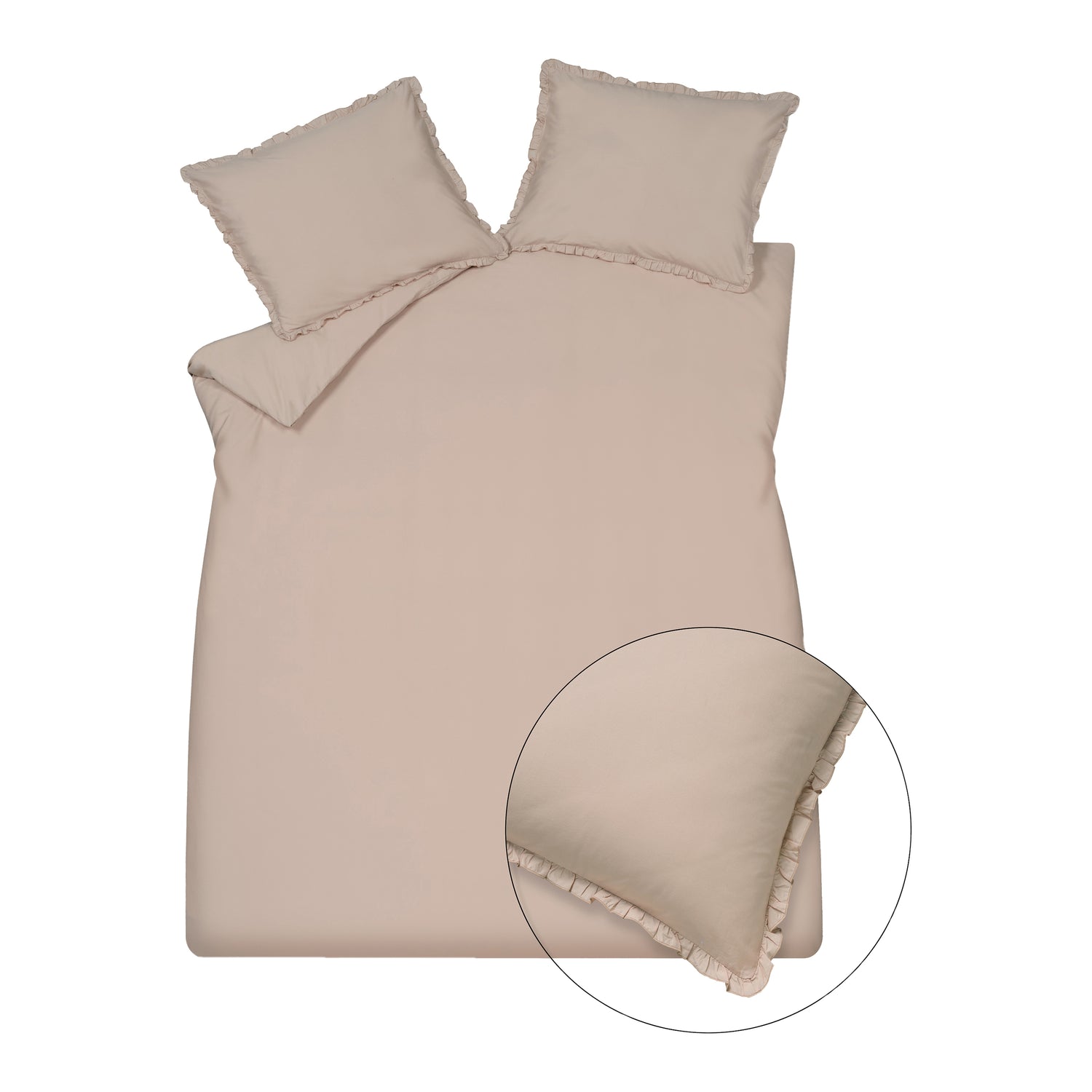 Vandyck Pure Ruffle Dekbedovertrek 140 x 200/220 cm - Blush