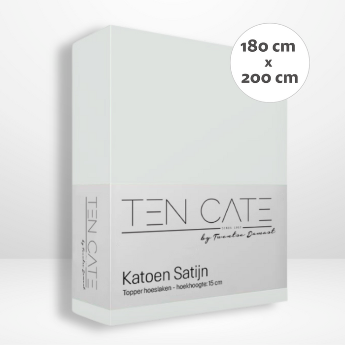 Ten Cate Katoensatijnen Topper Hoeslaken - 180x200 - Naturel