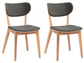 Rowico Home Kato Stoel - Set Van 2 - Stof Donkergrijs - Eiken