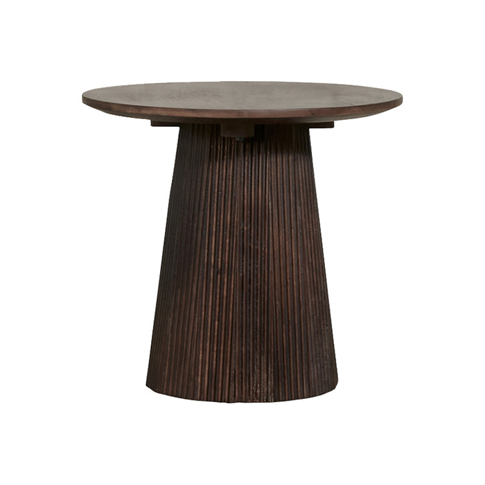 by fonQ Grand Bijzettafel Donkerbruin Mangohout - Ø 50 cm