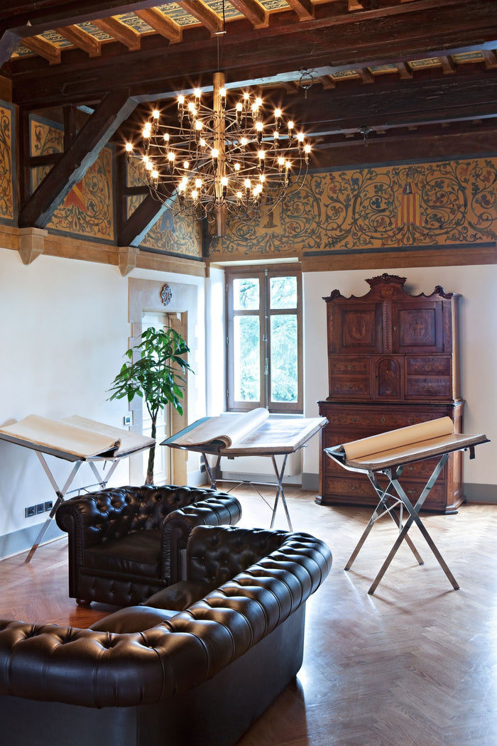 2097|50 by Gino Sarfatti kroonluchter Ø100 transparant messing