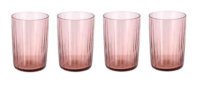 Bitz Kusintha Waterglas 280 ml - 4 stuks - Roze