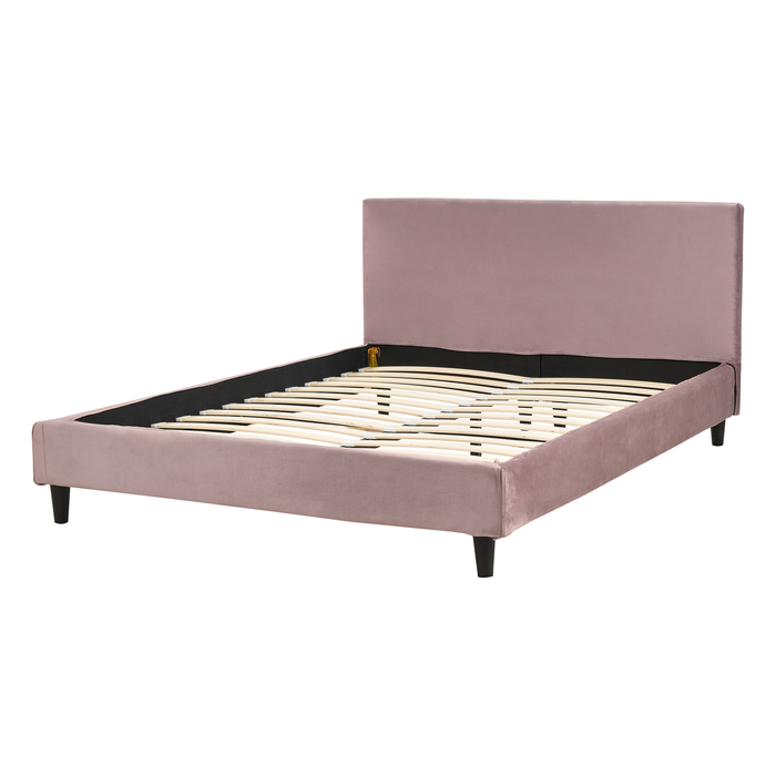 Beliani - FITOU - Bekleding bed - Roze - 140 x 200 cm - Fluweel