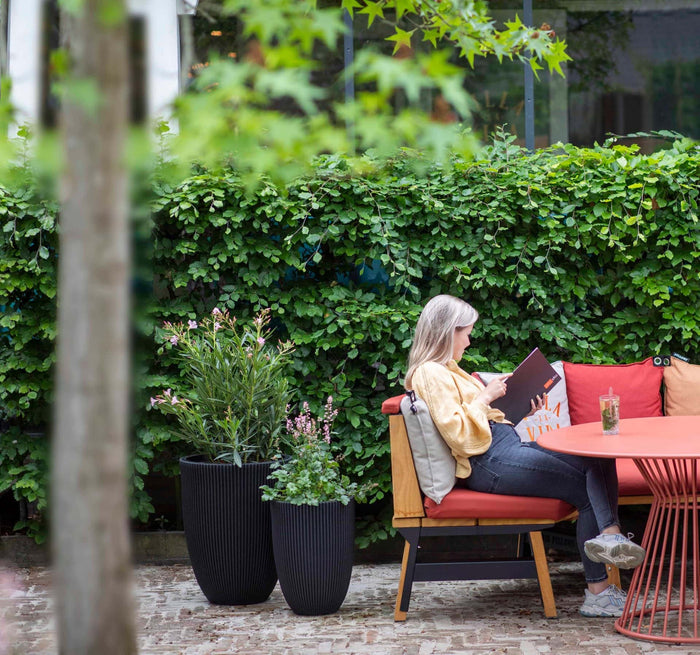 Capi Europe Vaas elegant laag Groove NL - 34x46 - Ivoor