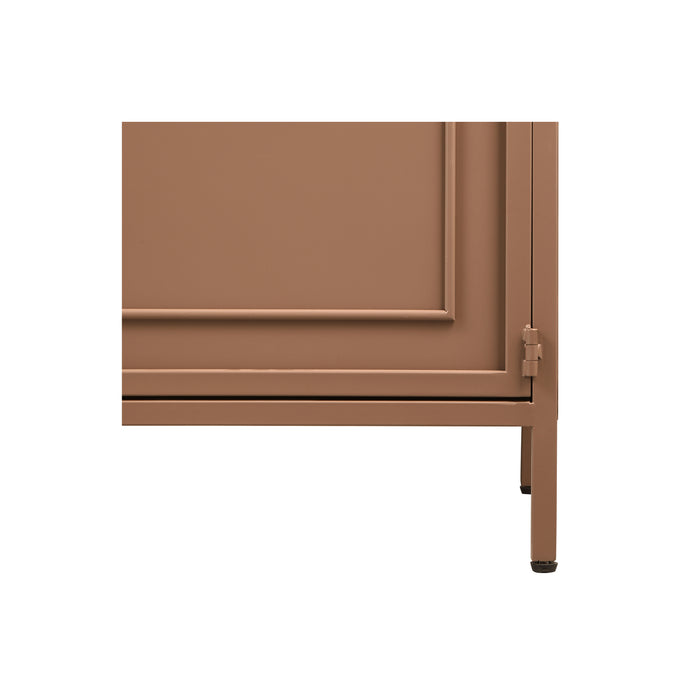 WOOOD Vitrinekast Ronja - Metaal - Military Brown - 189x110x43