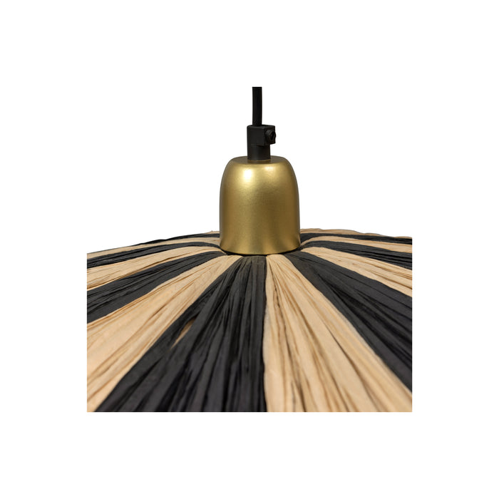 WOOOD Loic Hanglamp - Streep - Zwart|Naturel - 10x95x95