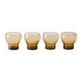 HKliving 70's Glassware Bulb Glas 0,24 L - Set van 4 - Amber