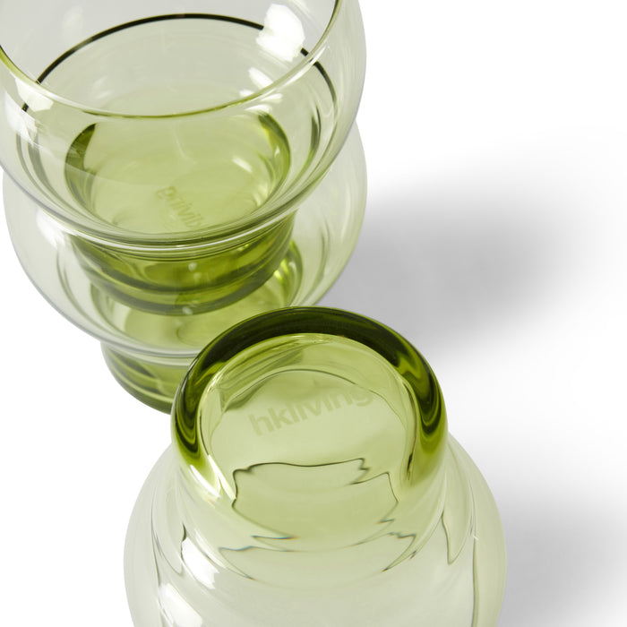 HKliving 70's Glassware Bulb Glas 0,24 L - Set van 4 - Mint Green