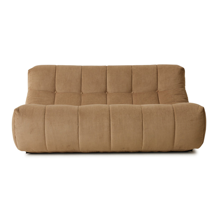 HKliving Lazy Lounge 2-zitsbank - Rib - Bruin