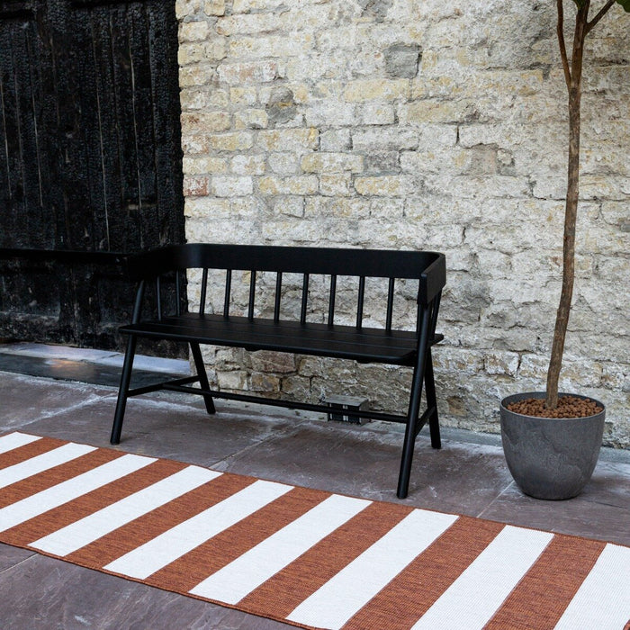Eva Interior Loper Buitenkleed Stripes - Roest|Wit  - 80 x 250cm
