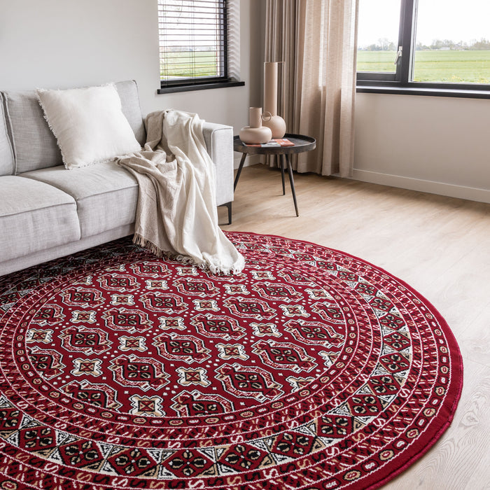 Interieur05 Vintage Vloerkleed Rood Rond Marad 200cm