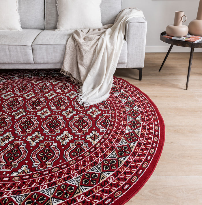 Interieur05 Vintage Vloerkleed Rood Rond Marad 200cm