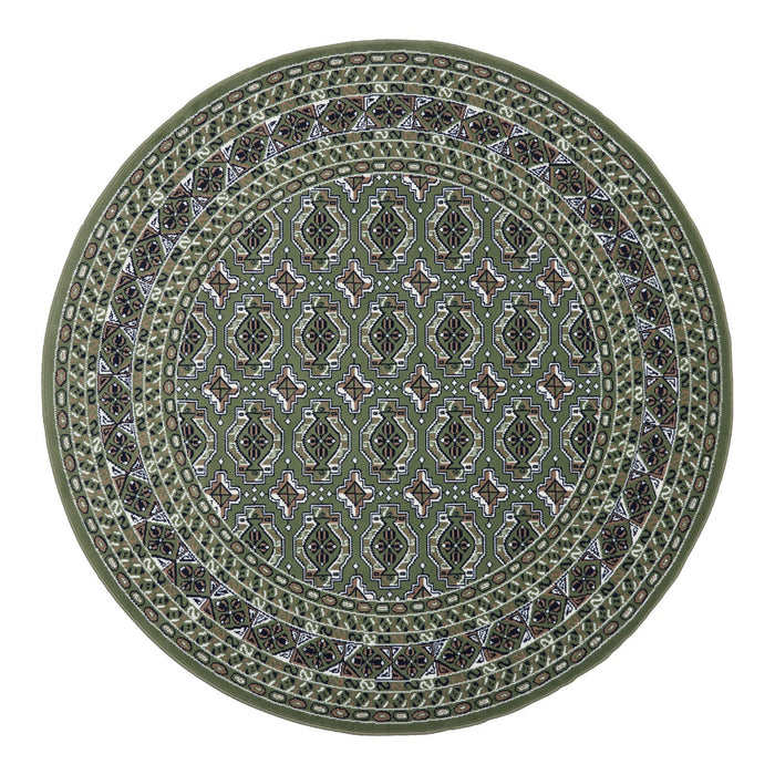 Interieur05 Vintage Vloerkleed Groen Rond Marad 235cm