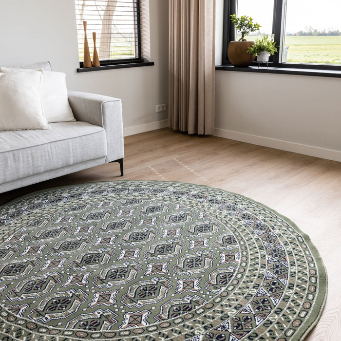 Interieur05 Vintage Vloerkleed Groen Rond Marad 235cm