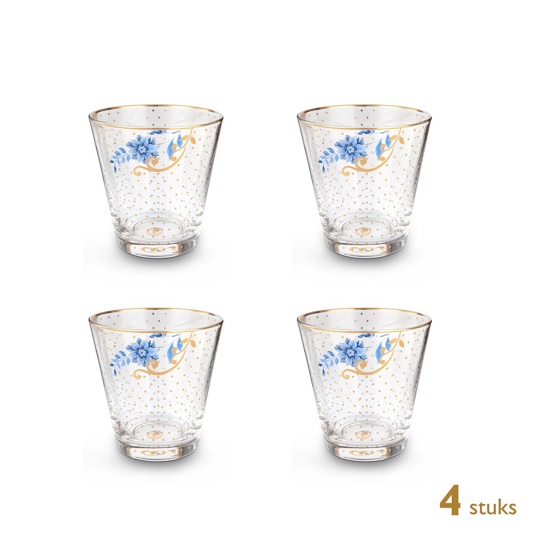 Pip Studio Glazen - Royal Gouden Stippen - 270ml - 4 St.