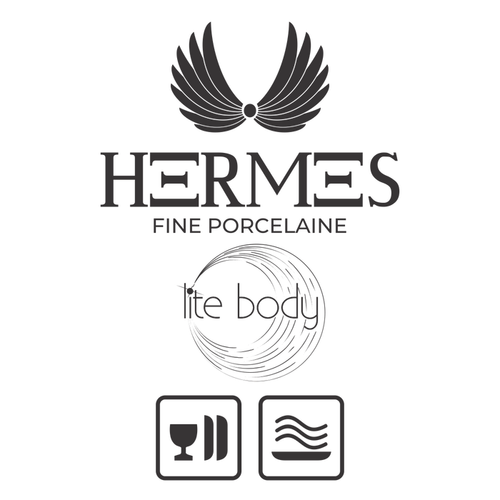 Lite-Body - Serviesset Hermes -  6 pers - 24 dlg - wit spikkels grijs