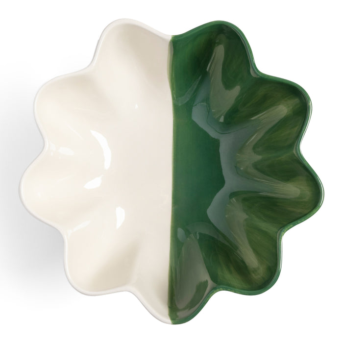 &k amsterdam Sun Schaal Ø 20 cm - Wit / Groen