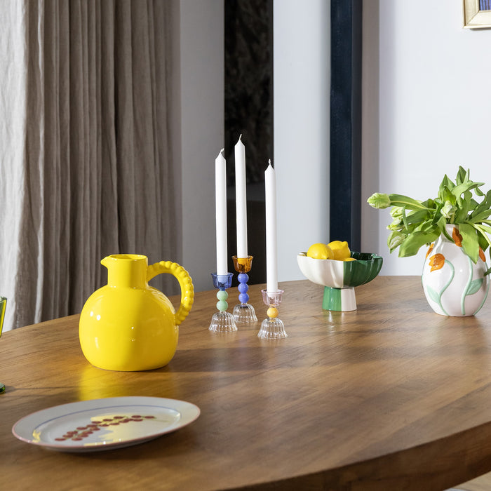 &k amsterdam Sun Schaal Ø 20 cm - Wit / Groen