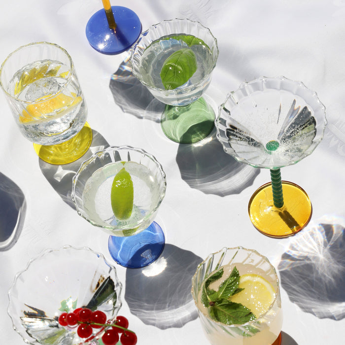 &k amsterdam Twirl Glas 2 st. - Geel