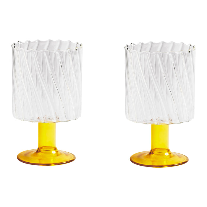 &k amsterdam Twirl Glas 2 st. - Geel