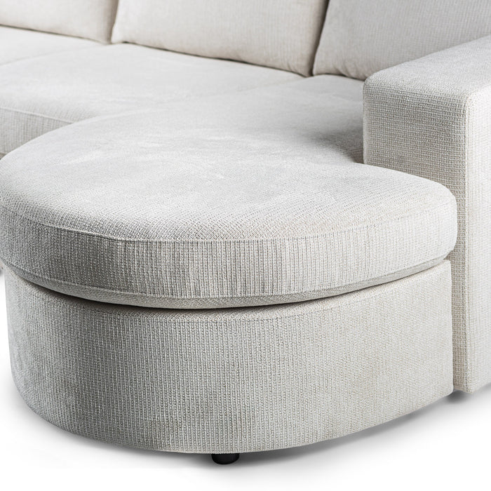 Giga Meubel - 3-Zitsbank Beige - 227x156x83cm - Stof - Bank Lord