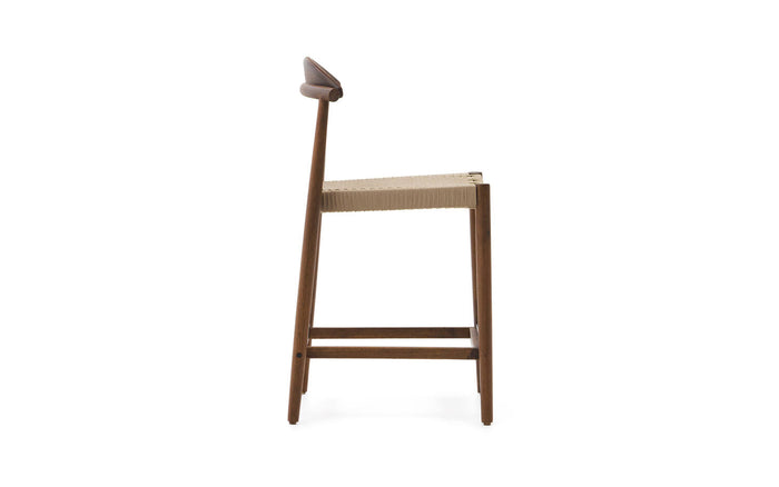 Kave Home - Kruk Nina massief acaciahout walnoot afwerking en beige