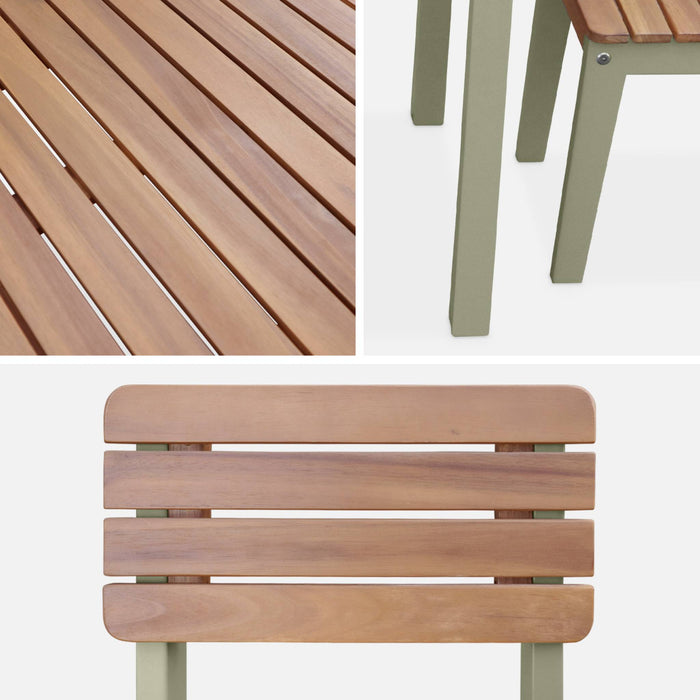 sweeek - Houten tafel voor kinderen binnen|buiten, 2 stoelen