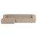 WOOOD Bean Hoekbank met Chaise Longue Links - Rib - Travertin