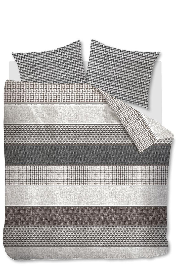 Riviera Maison Tailor  dekbedovertrek - 240x200|220 - Antraciet