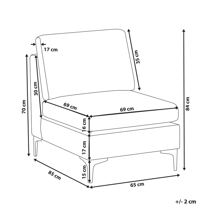 Beliani - EVJA - 1-zitsbank - Roze - Fluweel