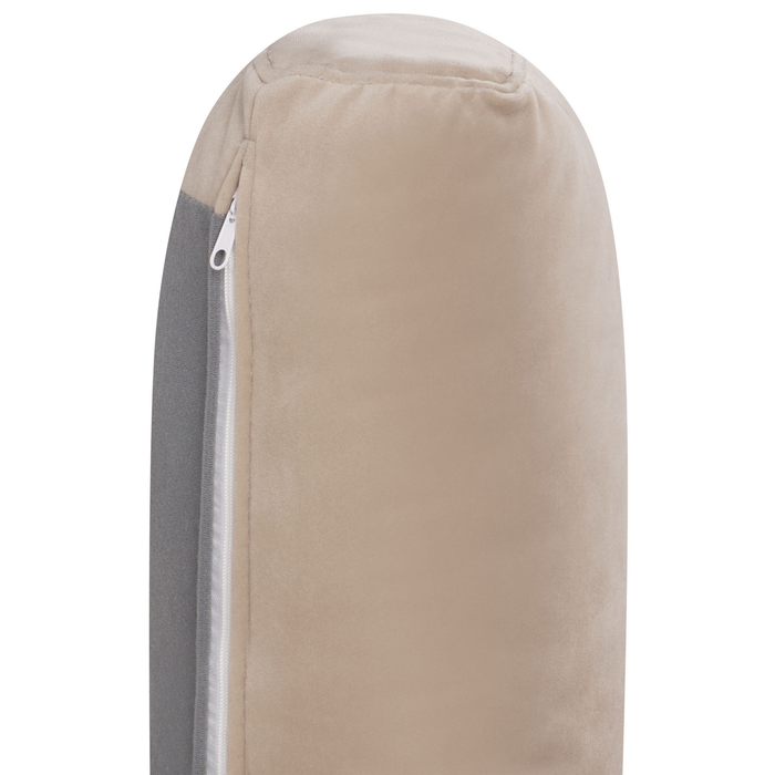 Beliani - MAUNU - Driezitsbank - Zandbeige - Fluweel