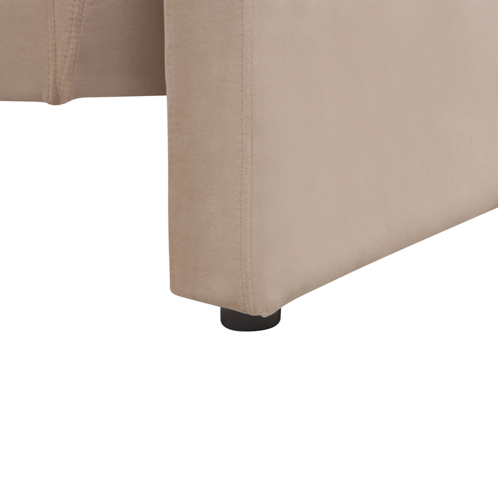 Beliani - MAUNU - Driezitsbank - Zandbeige - Fluweel