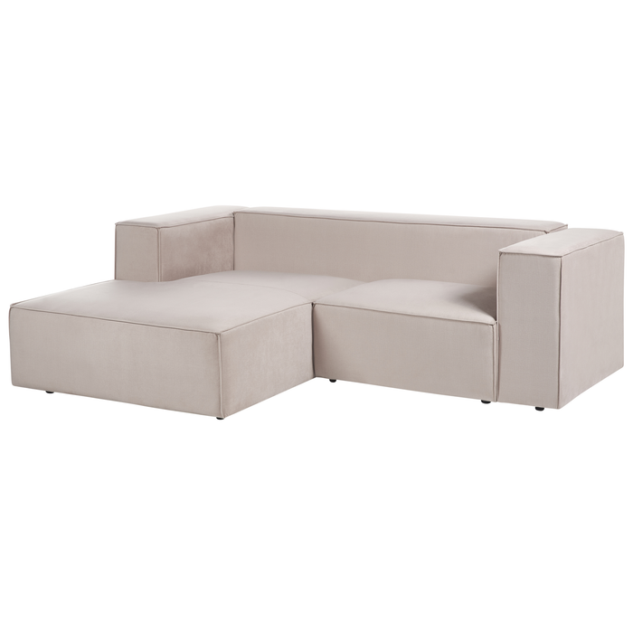 Beliani - VERNON - Hoekbank 2-zits - Taupe - Rechtszijdig - Polyester