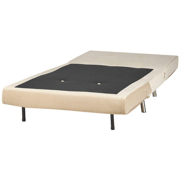 Beliani - FARRIS  - Slaapbank 1-zits - Zandbeige - Fluweel