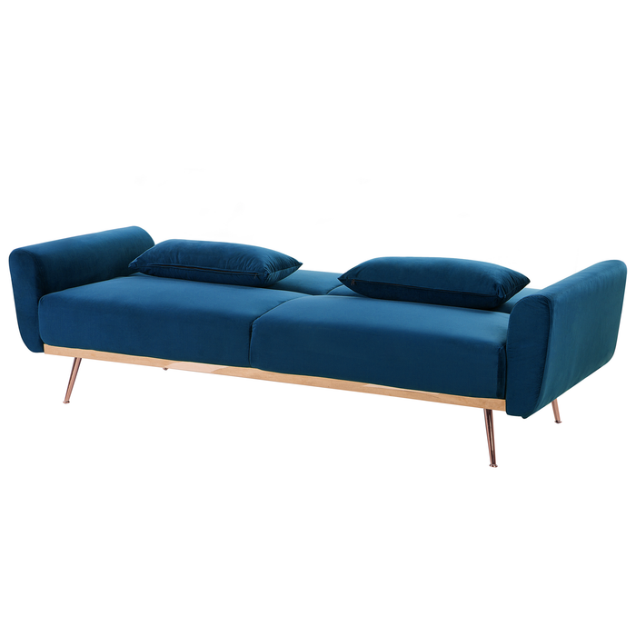 Beliani - EINA - Slaapbank 3-zits - Marineblauw - Fluweel