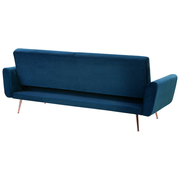 Beliani - EINA - Slaapbank 3-zits - Marineblauw - Fluweel