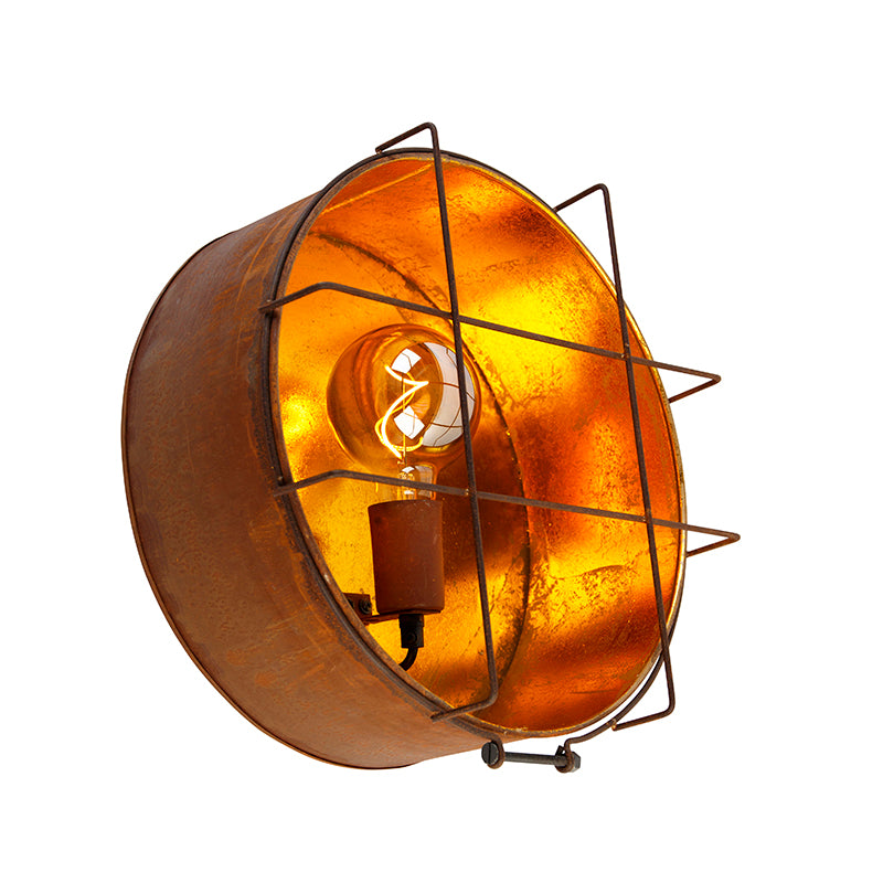 QAZQA Industriële plafondlamp roestbruin 35 cm - Barril