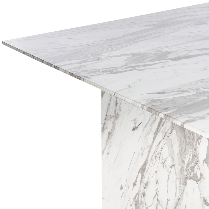 Beliani - CALCIO - Eettafel - Marmerlook|Goud - MDF