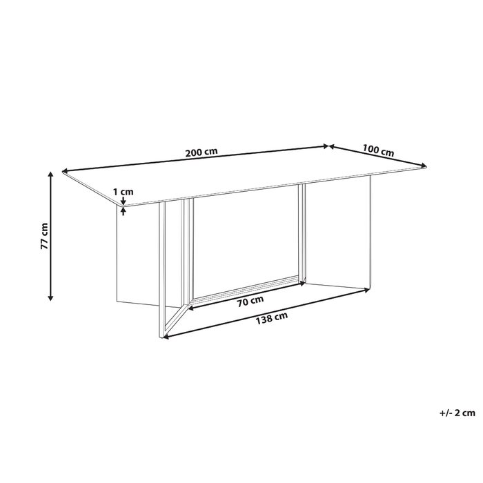 Beliani - CALCIO - Eettafel - Marmerlook|Goud - MDF