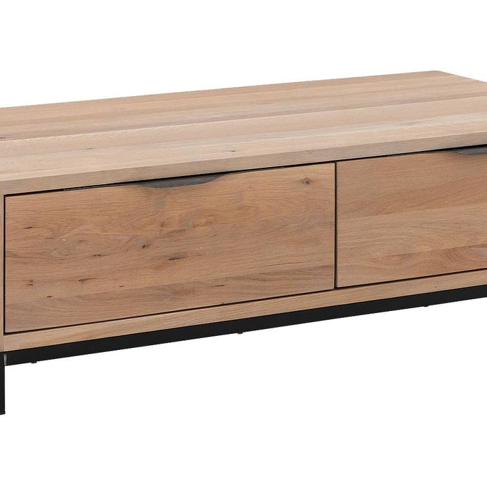 Goossens Salontafel Max in Eiken olie geborsteld grijs