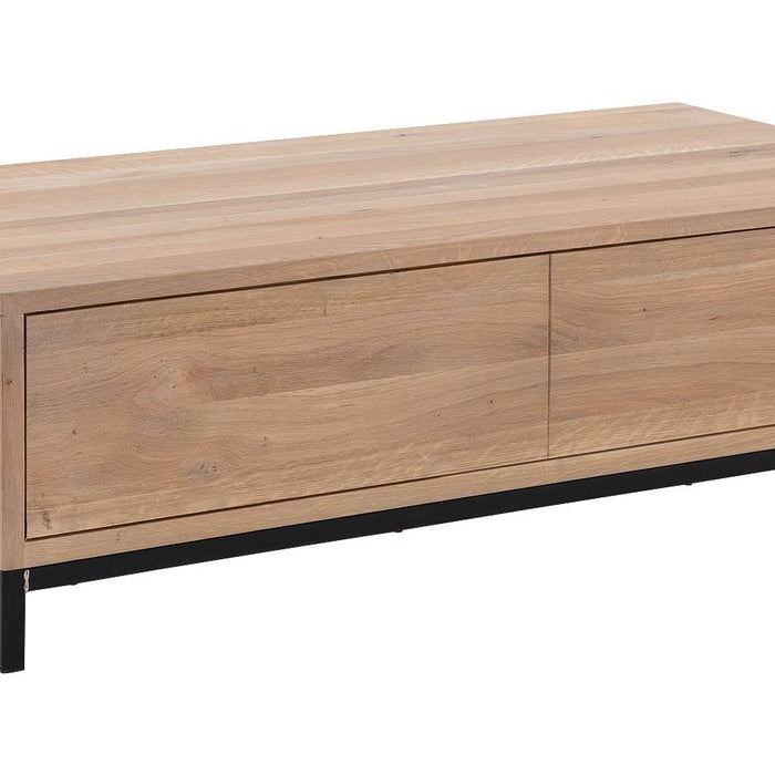 Goossens Salontafel Max in Eiken olie geborsteld grijs