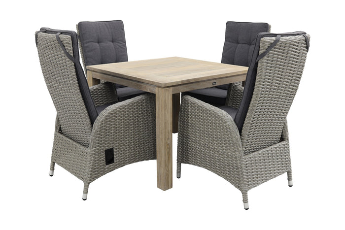 VDG Manhattan|Rome grey 100 cm. - tuinset 5-delig - verstelbaar