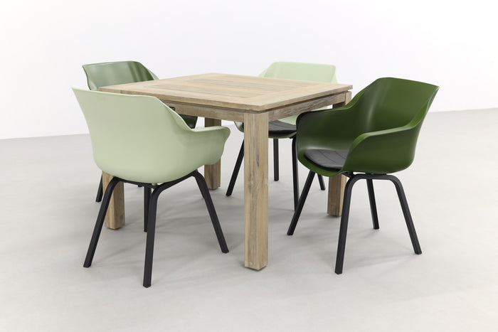 Hartman Sophie tuinstoel Moss & french|Rome grey 100 cm. - 5-delig