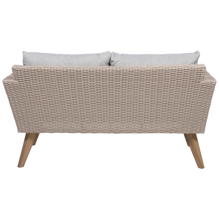 Beliani - VITTORIA - Loungeset voor 4 - Natuurlijk - PE rotan