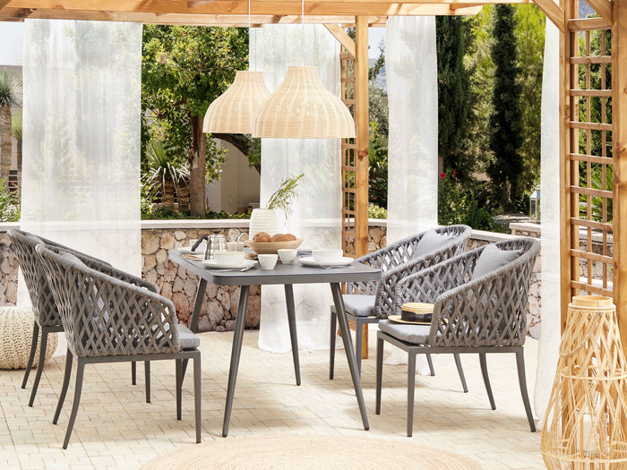 Beliani - LIPARI - Tuintafel - Grijs - 80 x 140 cm - Aluminium