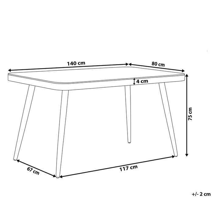 Beliani - LIPARI - Tuintafel - Grijs - 80 x 140 cm - Aluminium