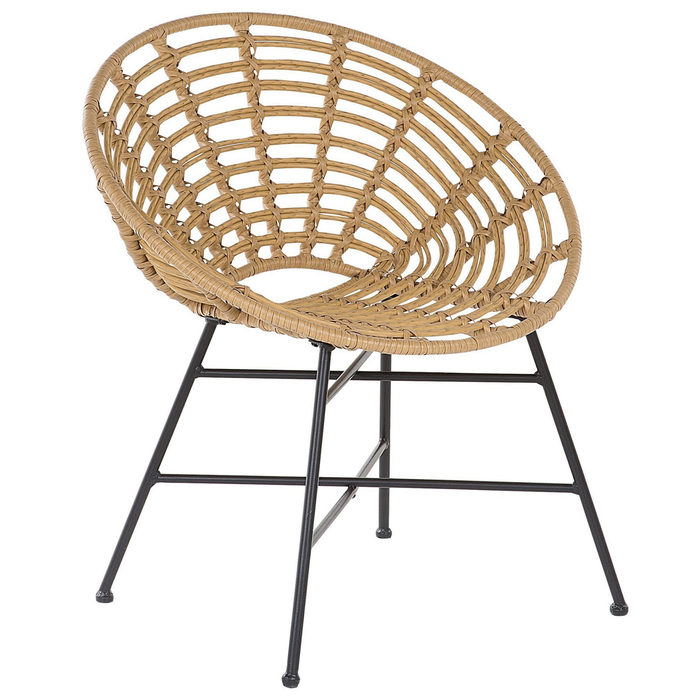 Beliani - ACERRA - Tuinstoel set van 2 - Natuurlijk - PE rotan